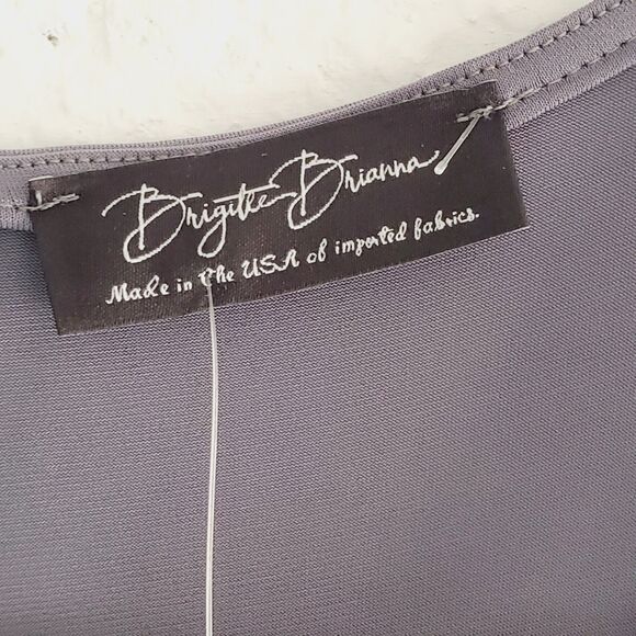 Brigitte Brianna Grey Wrap Maxi Dress Modest Spandex Comfy Long Boho Dress SZ L - Picture 5 of 12